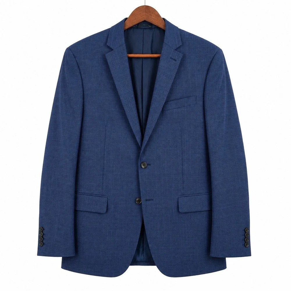 Lauren Ralph Lauren Sport Coat Mens 42R Blue Plaid Two Button Formal Career